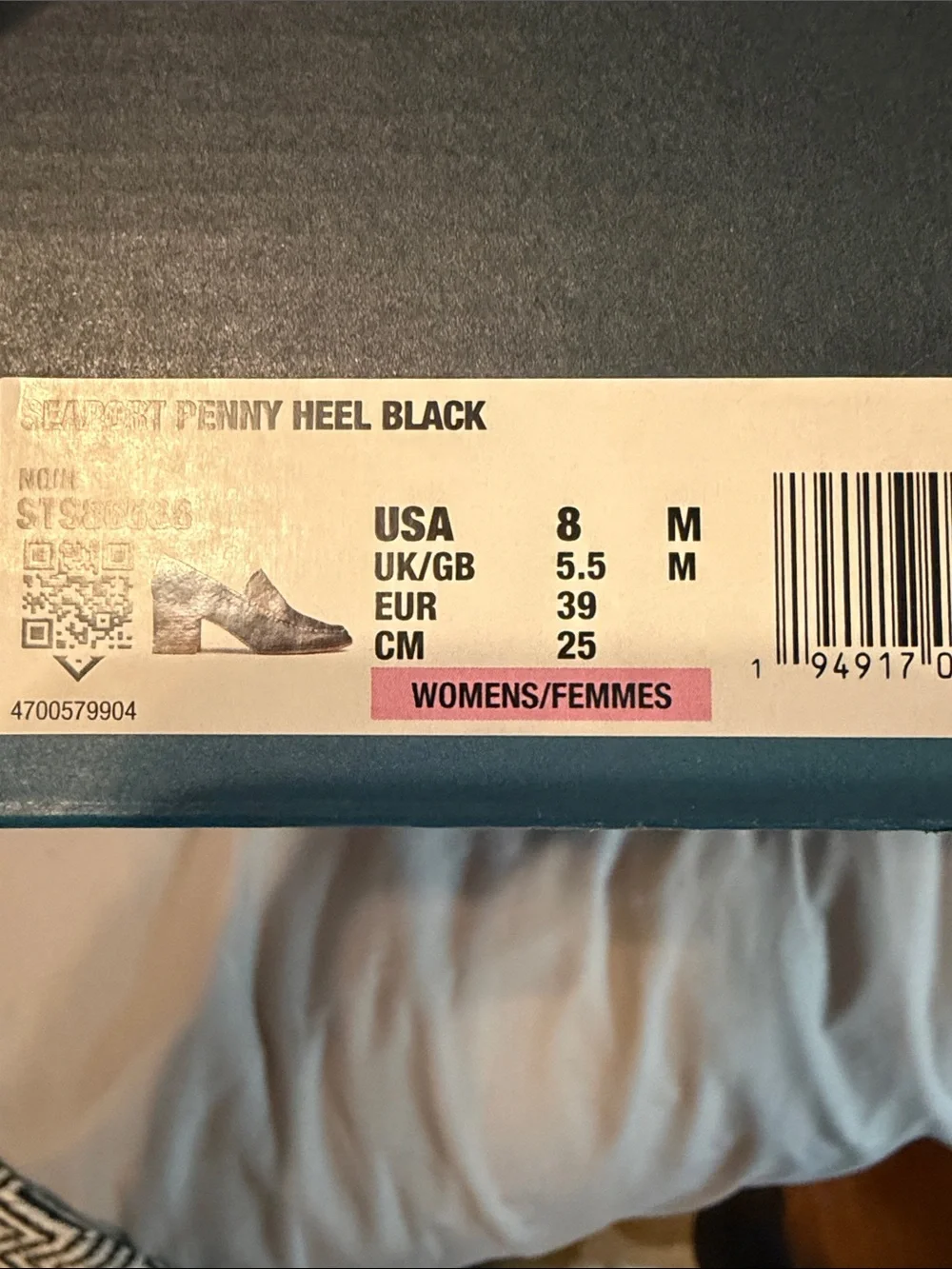 Sperry Black Leather Penny Loafers with Contrast Stitching